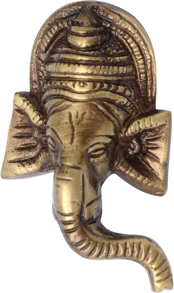Brass Ganesha Face Wall Hanging Spiritual Home Decor