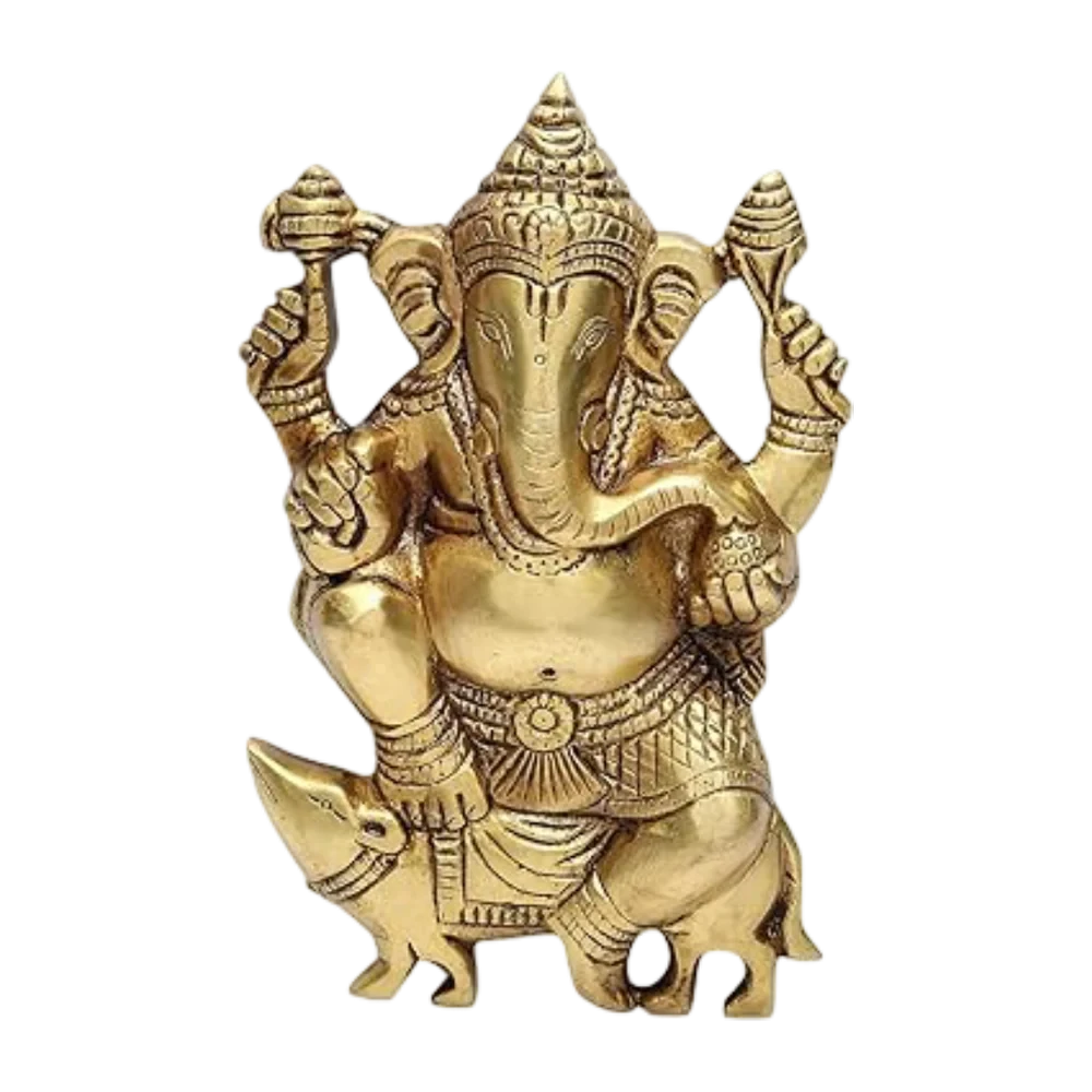 Dancing Ganesha Brass Wall Hanging
