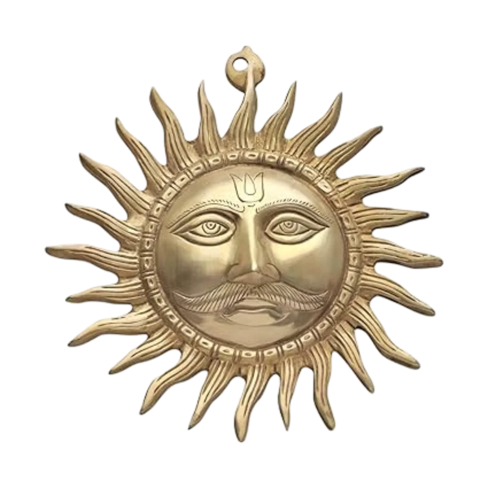 Brass Mustach Sun Wall Hanging