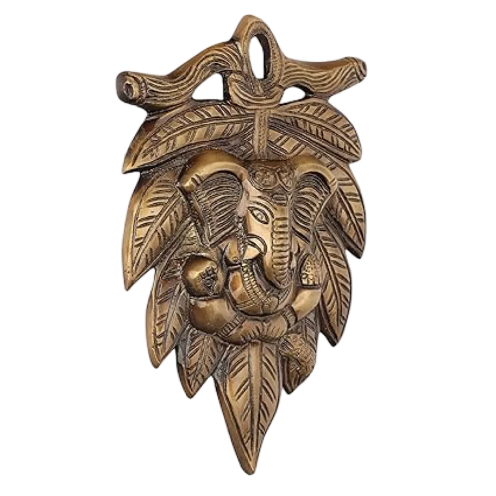 Brass & White Metal Ganesha Wall Hanging