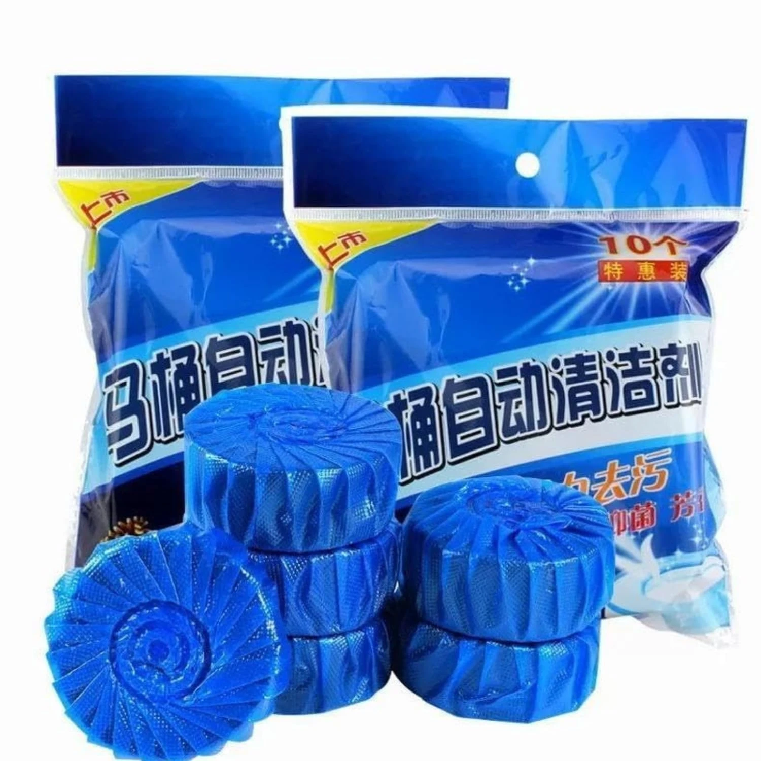 Toilet Flush Tank Cleaner Tablet | Automatic Blue Bubble Cleaning Tablet | for Flush Tank Use | Pack of 10