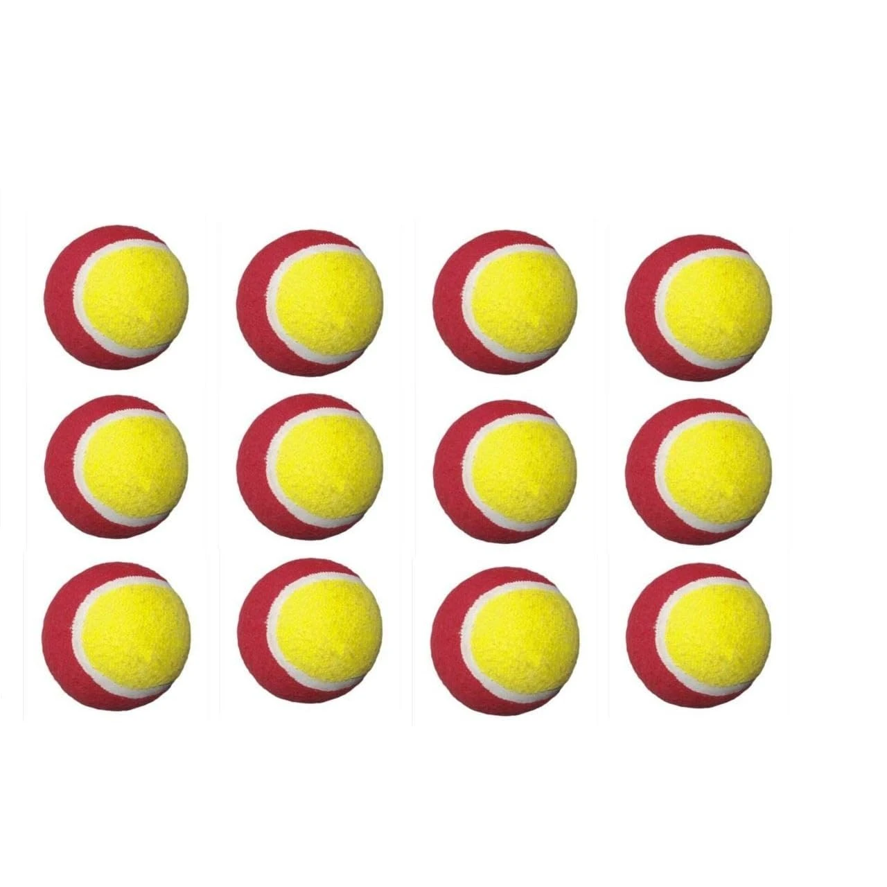 Soft Cricket Solid Tennis Balls Practice, Training for All Age Group, Recommended for Indoor/Outdoor Street & Beach Cricket (Pack of One) (Color : Red & Yellow)