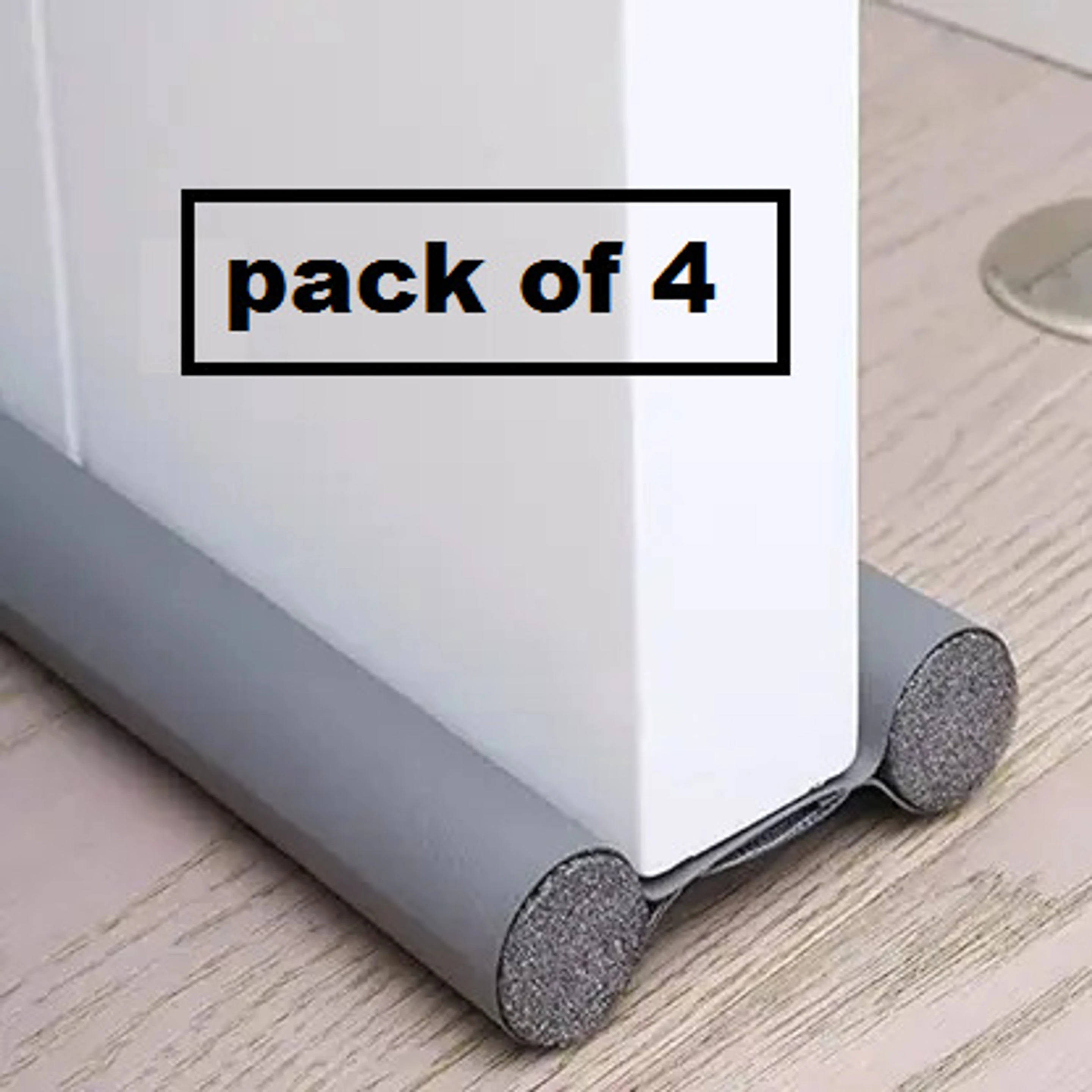Door Bottom Sealing Strip Guard for Home/Office 39 Inch (Pack Of 4) Gap Filler for - Sound-Proof Floor Mounted Door Stopper (Grey)