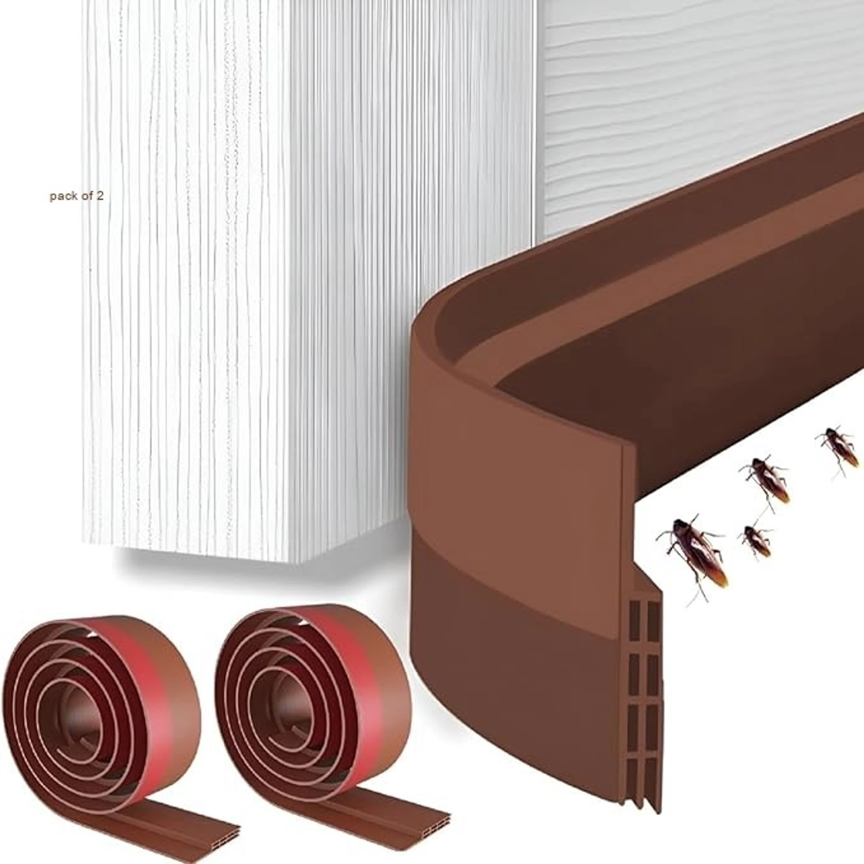 Under Door Sweep Weather Stripping Bottom Seal Strip Draft Stopper,Door Tapeekw Under Door Sweep Weather Stripping Bottom Seal Strip Draft Stopper,Door Tapeekw Door Mounted Door Stopper (Brown)