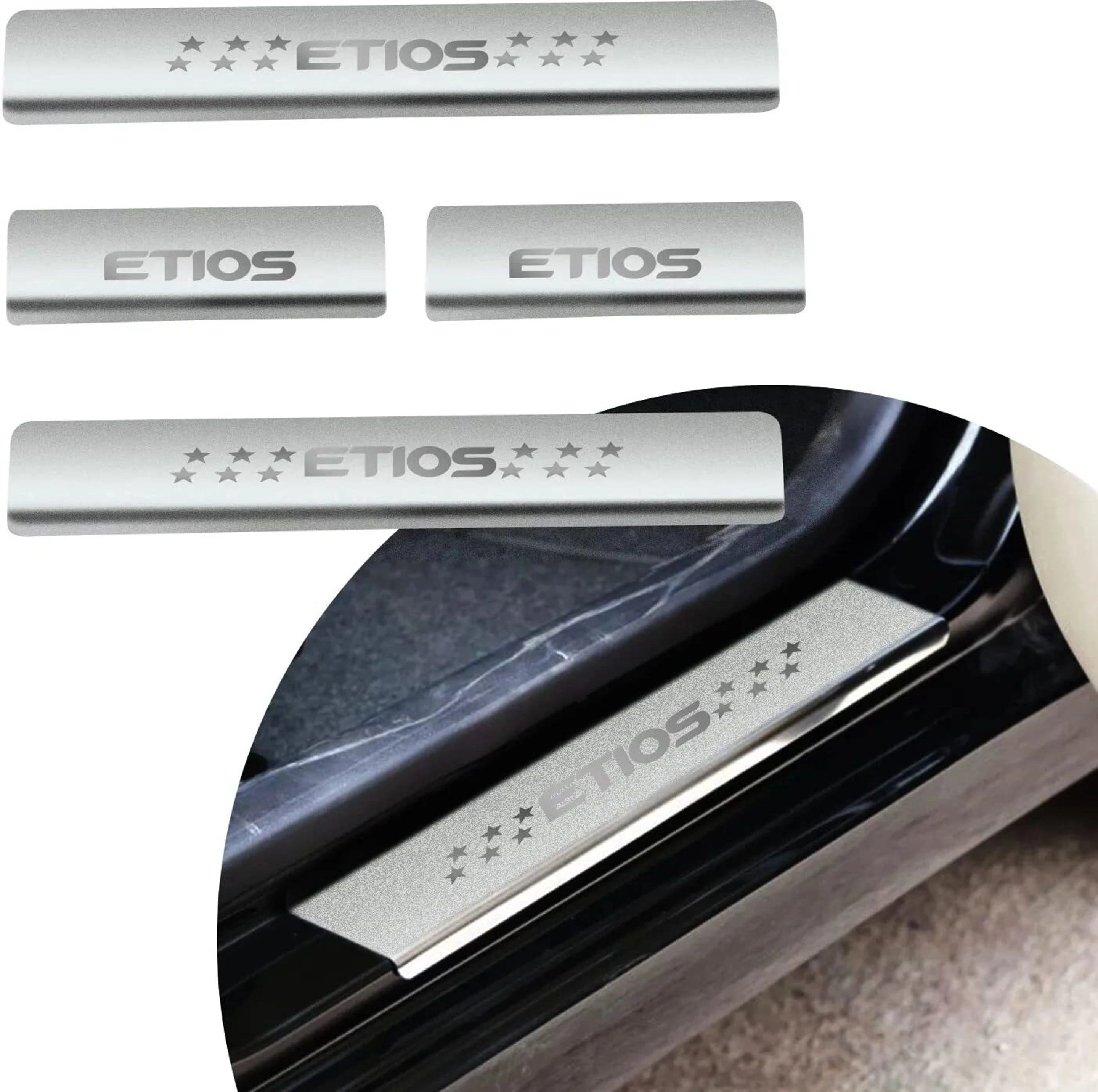 Toyota Etios Foot Step Compatible For All Cars And Models (4 Pcs) Door Sill Plate