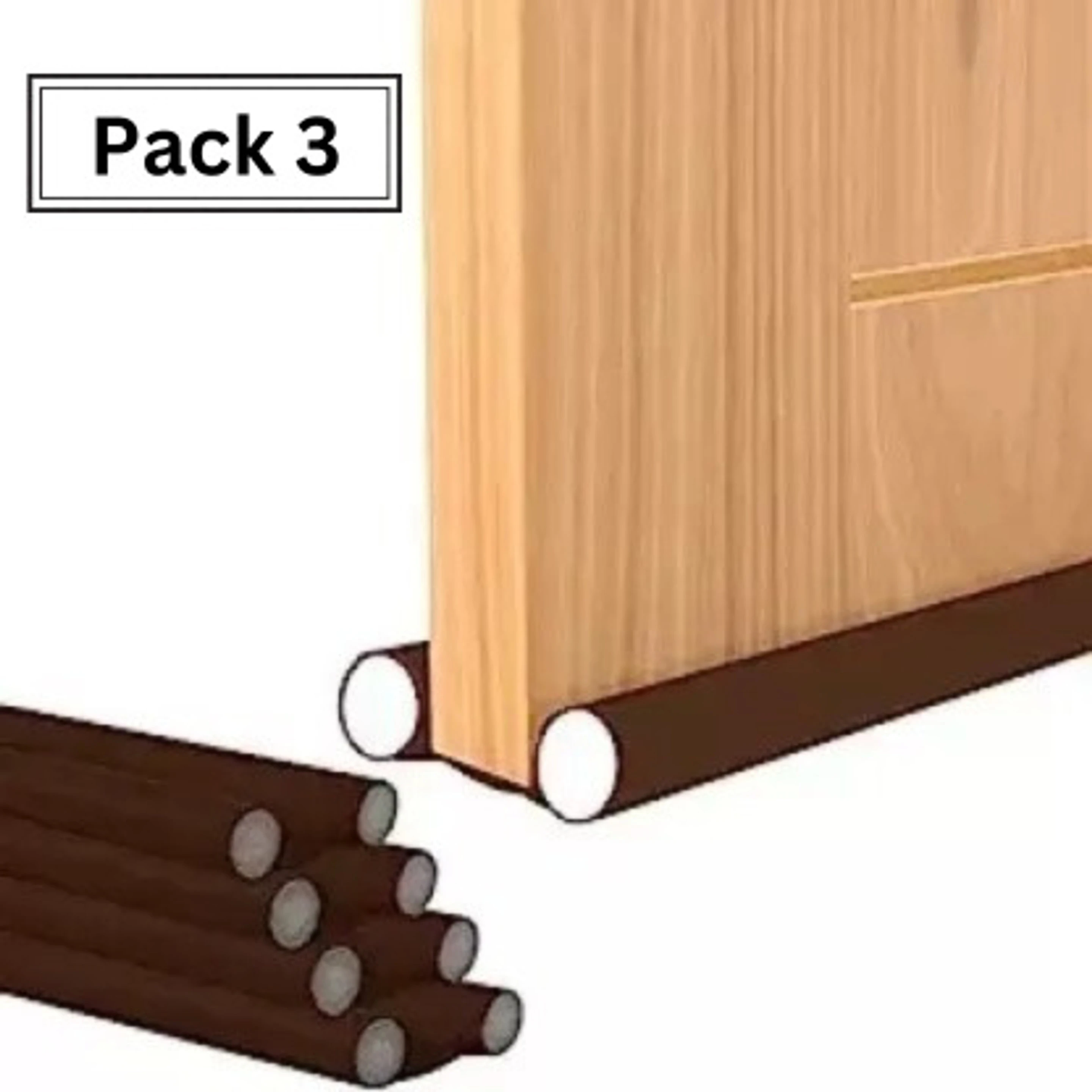Door Stoppers | Seal | Closers |Bottom| (Pack of 3 ,39 INCH) Strip Guard Draft Guard/Sealer for Insects, Dust/Water Proof for Energy Saving Door Mounted Door Stopper (Brown)