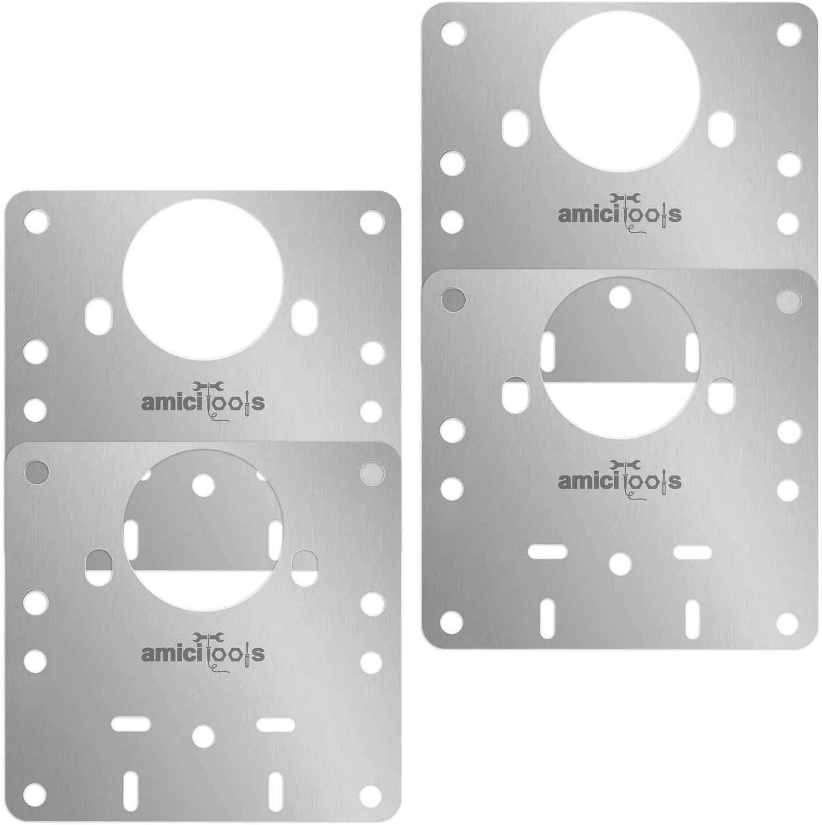 Chrome Coated Mild Steel Hinge Repair Plate 8 Sets with Mounting Screws Strap Hinge (Silver Pack of 4)