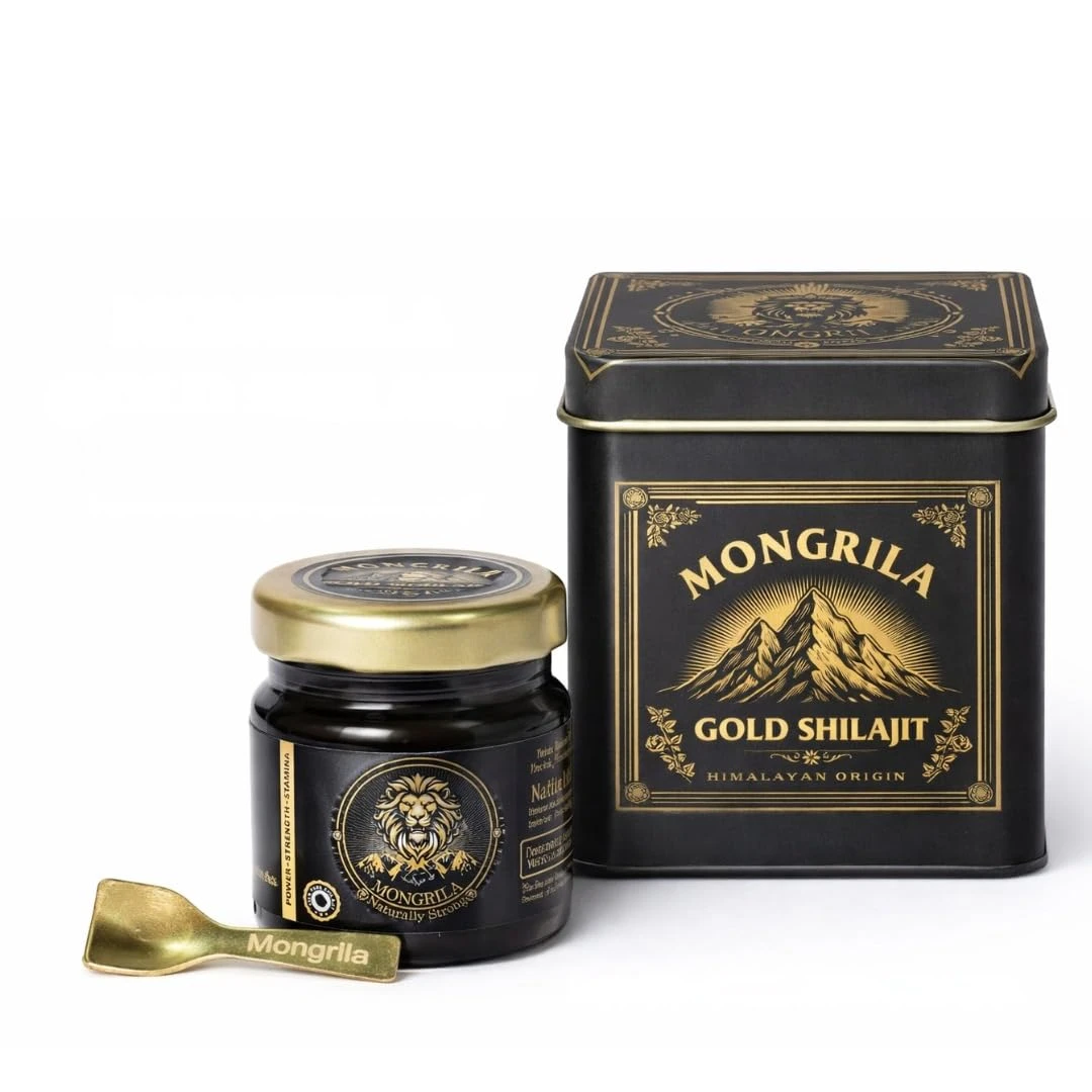 Gold Shilajit Resin 20g with 24K Gold & Ashwagandha | Himalayan Pure Shilajit | Ayurvedic Formula for Energy & Stamina