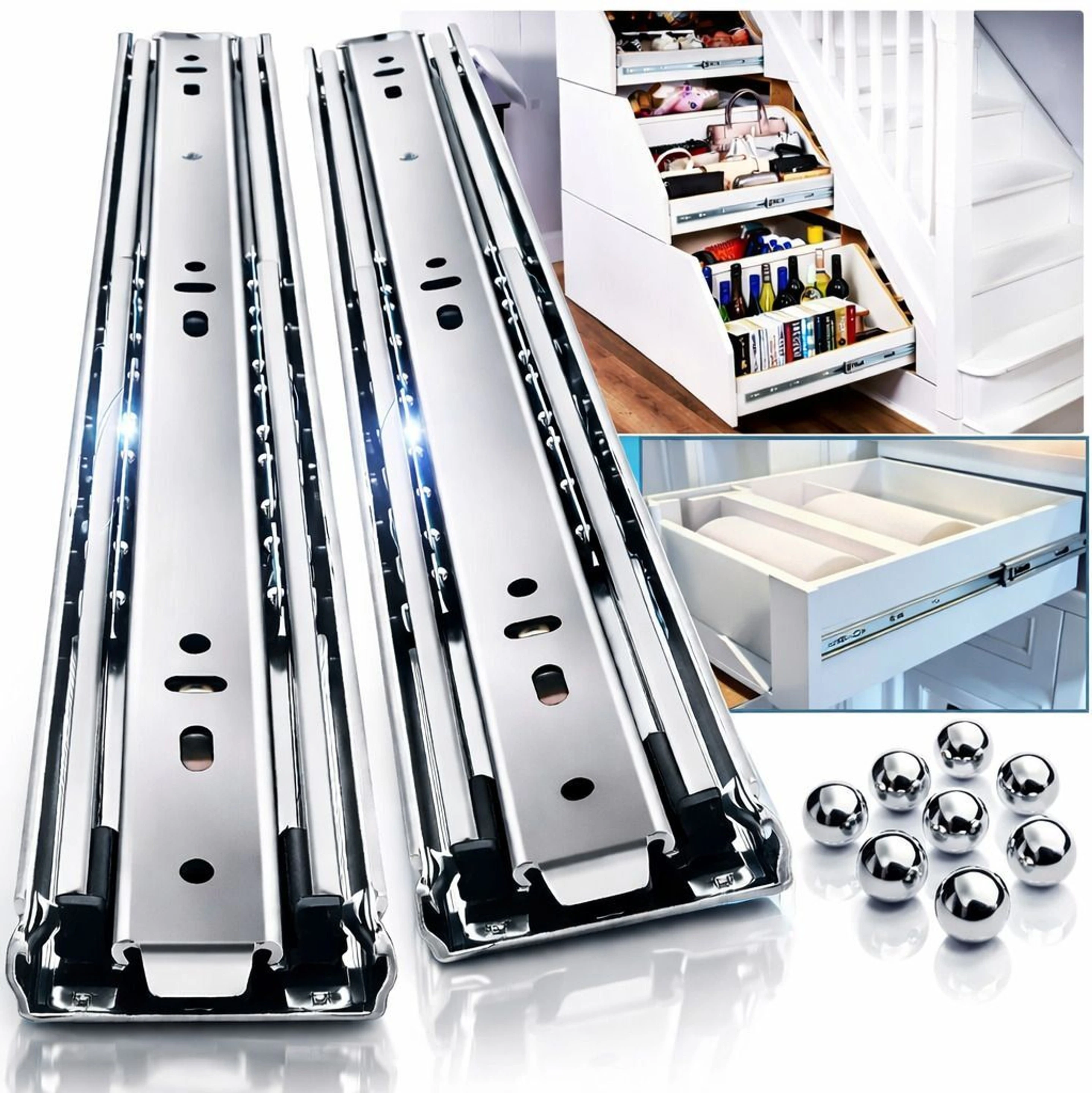 Side Mount Full Extension Drawer Slide (Pack of 2)