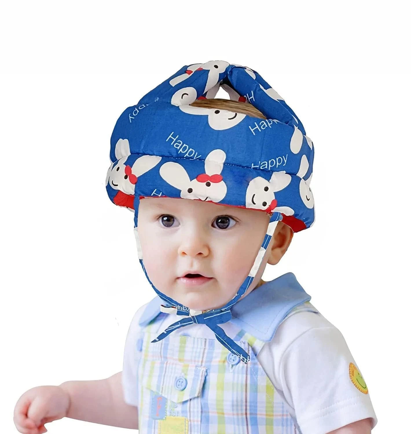Baby Head Protector Helmet for Crawling Walking, Inflatable Safety Headguard with Soft Cushion, Bunny Pattern | (HPPY-Blue) |