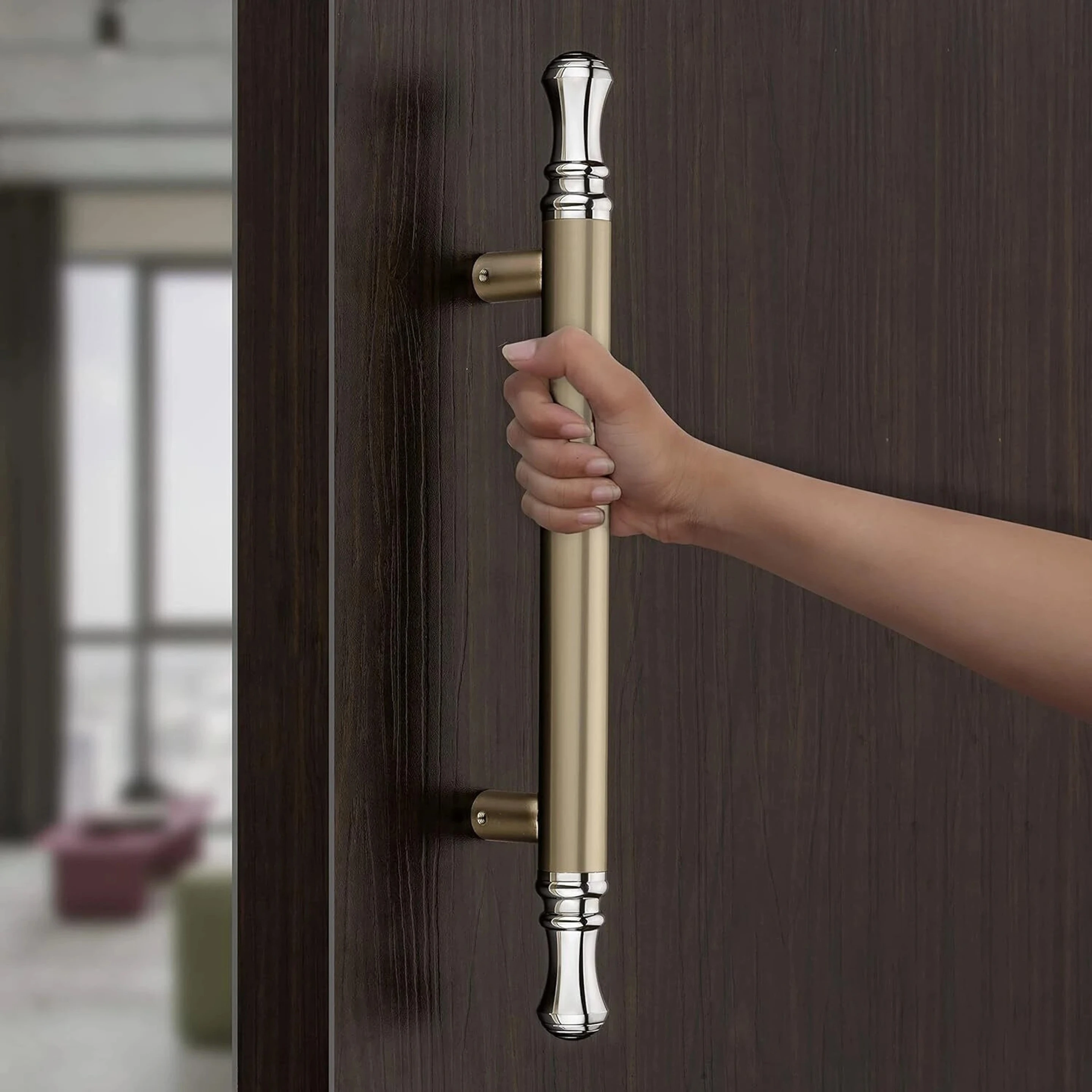 14 Inch Main Door Handle/Door & Home Decor/Pull-Push Handle(APS-105,Satin White) Stainless Steel Door Handle (Silver Pack of 1)