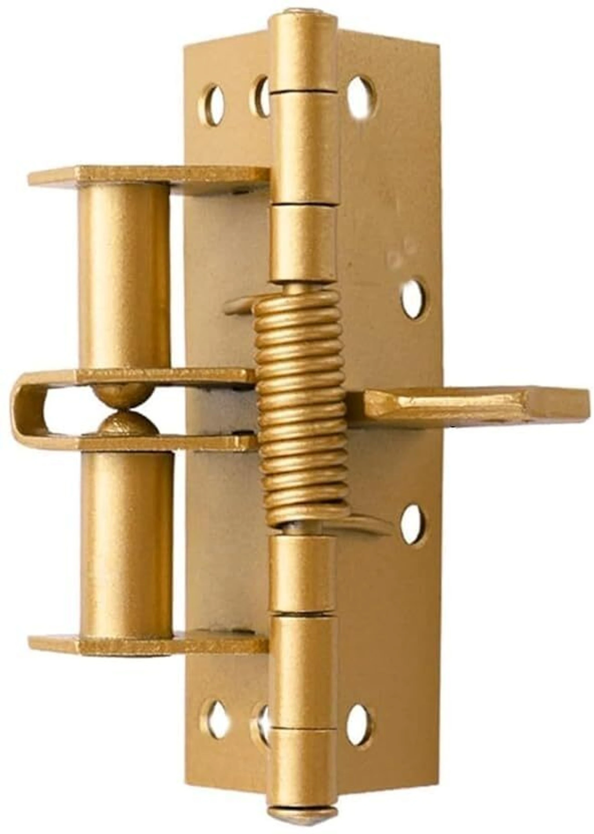 3 in 1 Automatic Stainless Steel Spring Door Closer Hinges Lock for Cabinet,Home Self Closing Hinge (Gold Pack of 1)