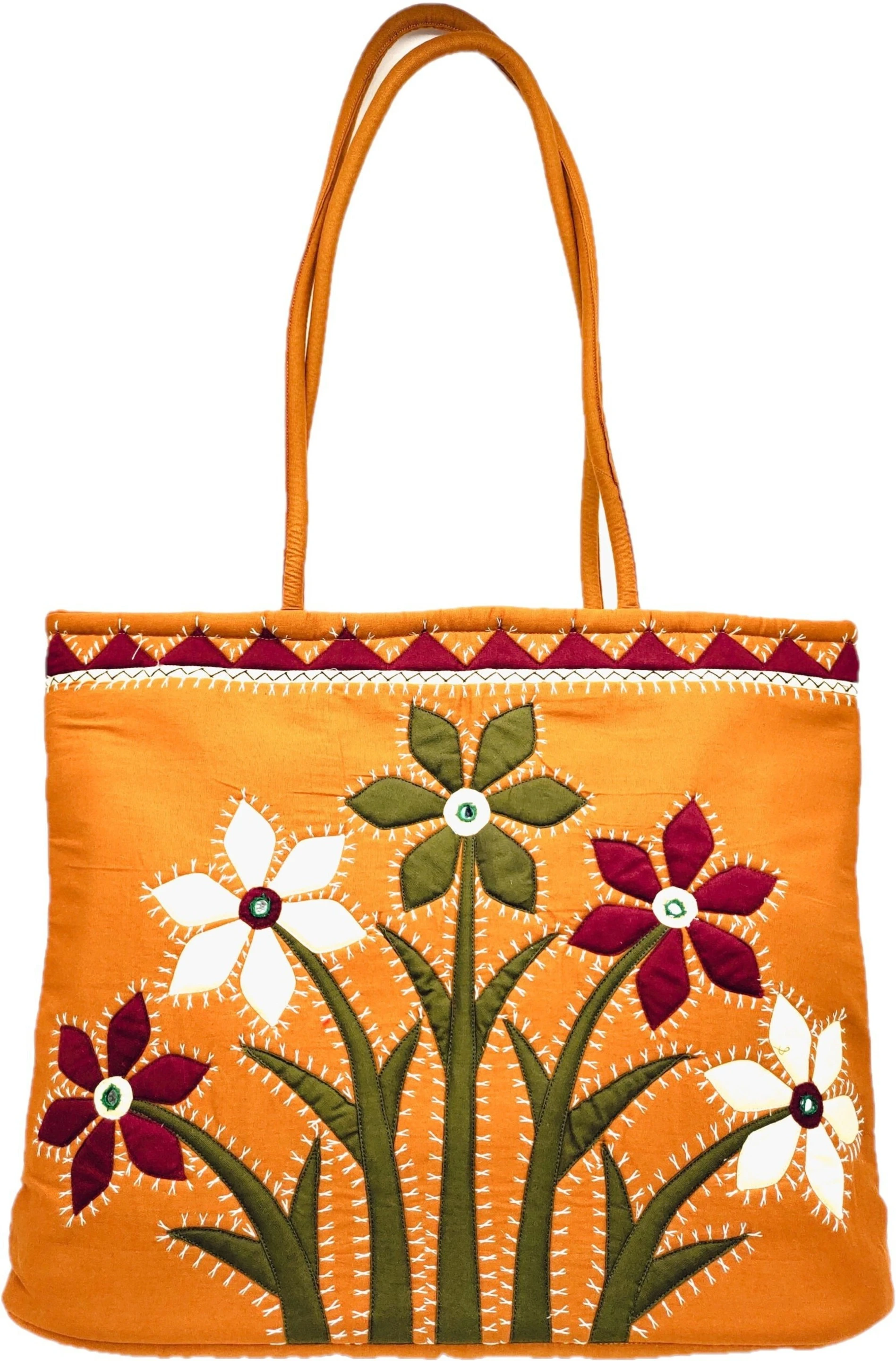 Yellow, Maroon Women Shoulder Bag handcrafted handbag multicolored