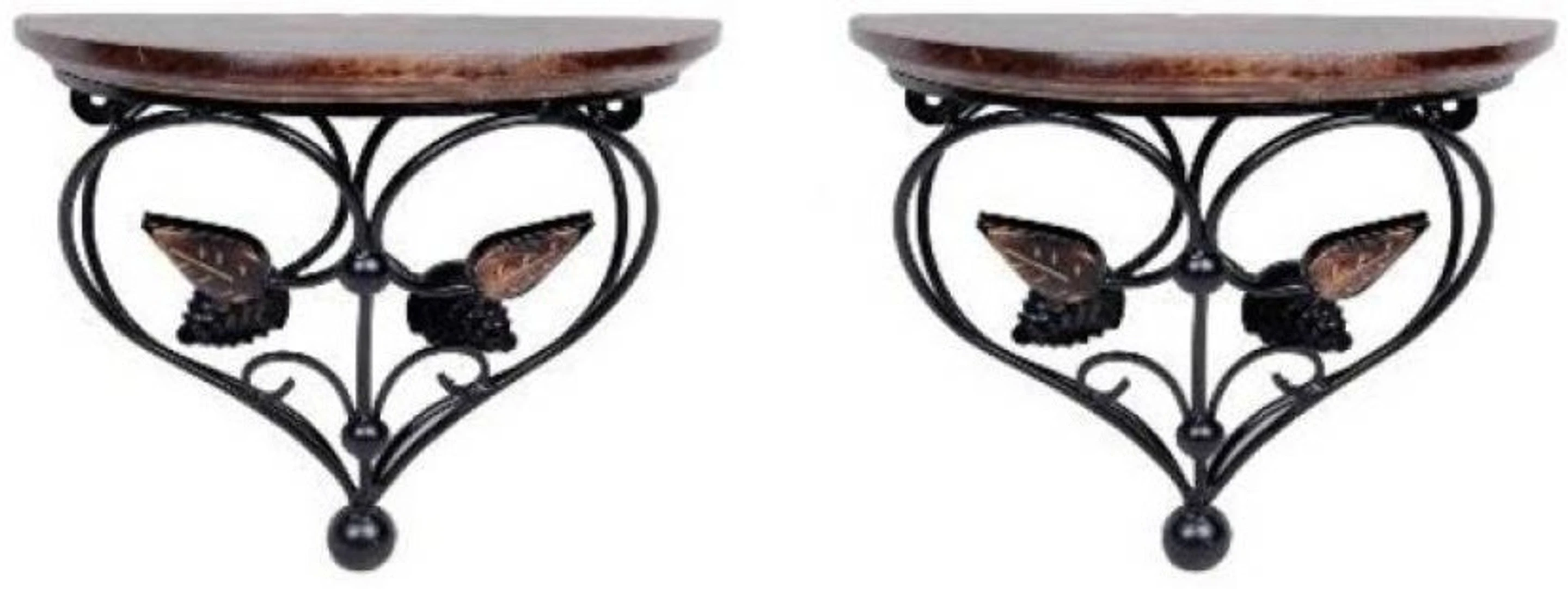 BALAJI EQUIPMENT Wooden, Iron Wall Shelf (Number of Shelves - 2, Brown, Black)