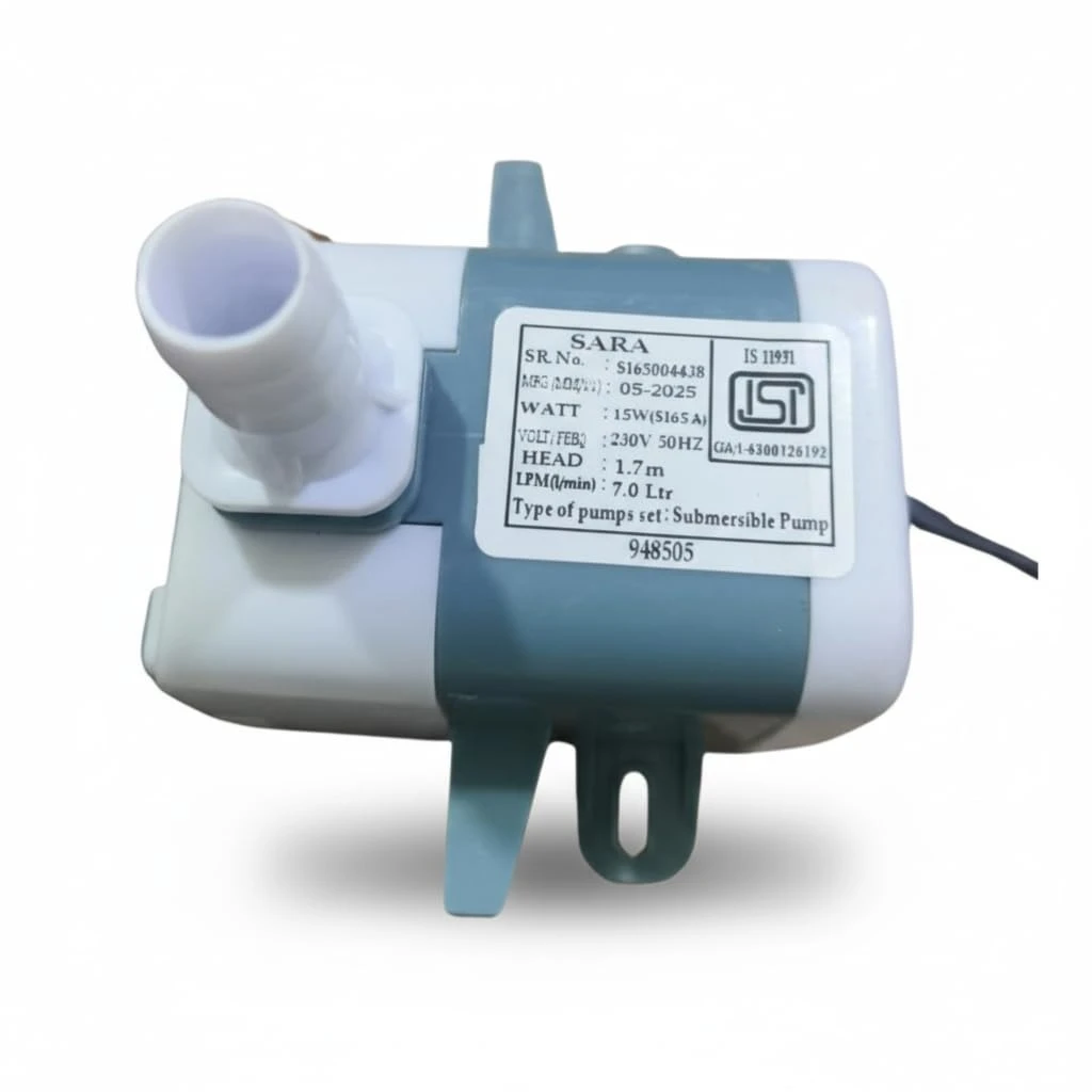 Bajaj Original Submersible Pump for Desert Air Coolers | High-Performance Water Pump | Compatible with All Bajaj & Other Desert Cooler Models 15W, 230V, 7.0 LPM Flow Rate, 1.7m Head, ISI Certified