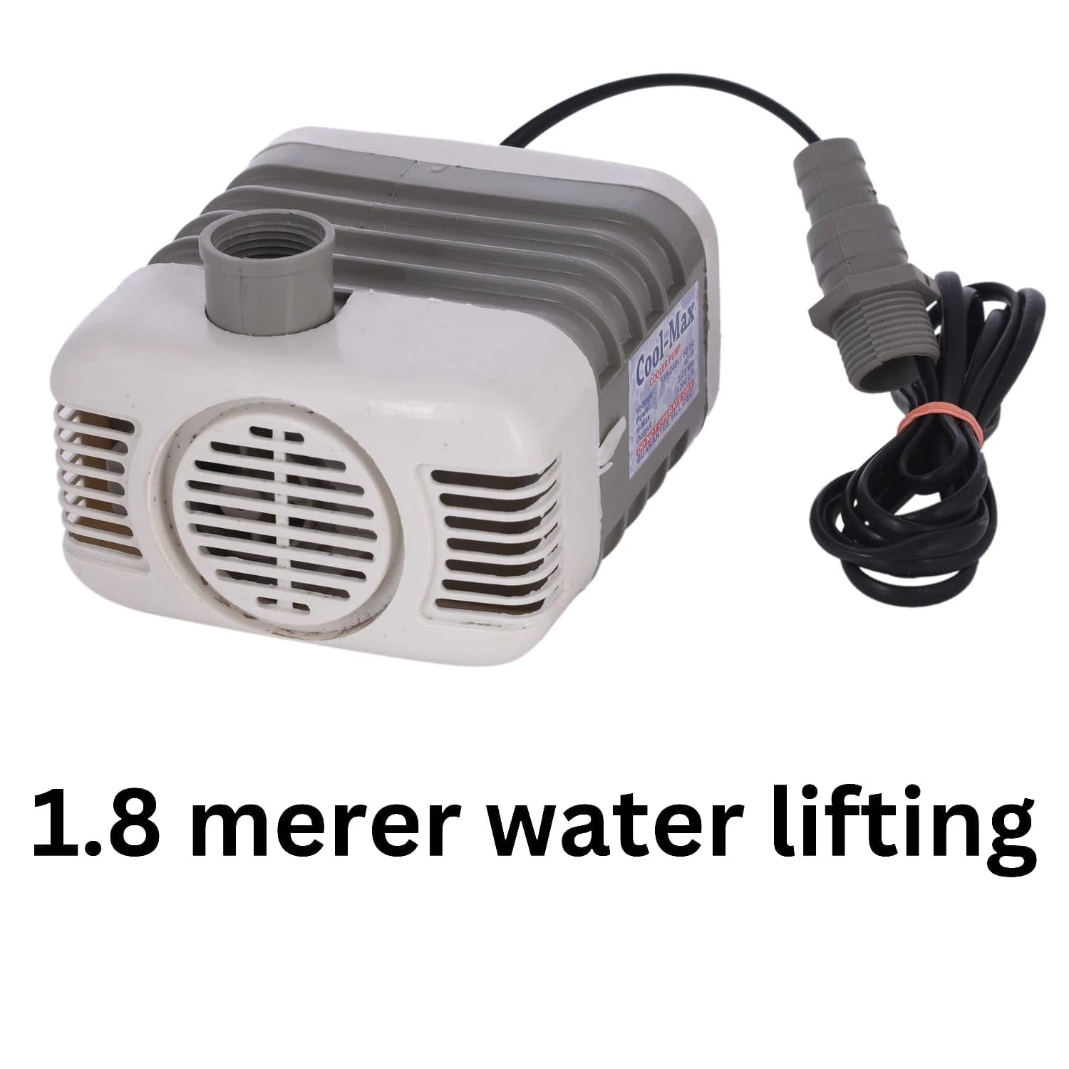 18 Watt Submersible Water Pump - 180V-230V, 1.85 M Cooler Pump for Desert Air Cooler, Aquarium, Fountains, Ponds (Black/Grey)