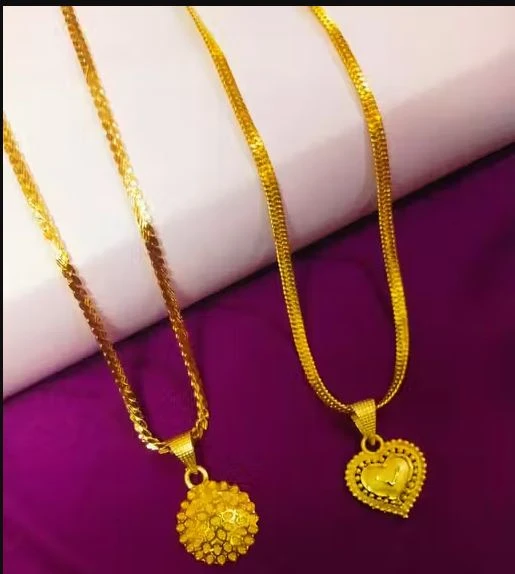 Gold Pendant Necklace Set