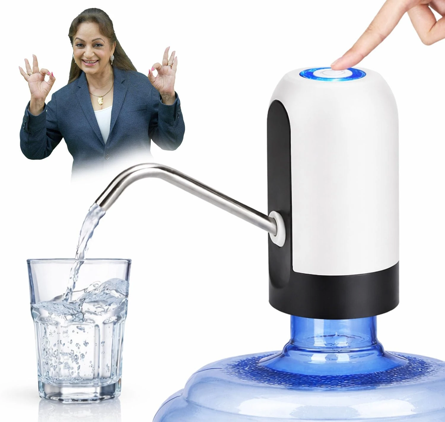 Automatic Wireless Water Can Dispenser Pump for 20 Litre Bottle | Portable Electric Water Dispenser with Low Noise Motor | USB Rechargeable Water Pump for Home, Kitchen, Office & Travel Use