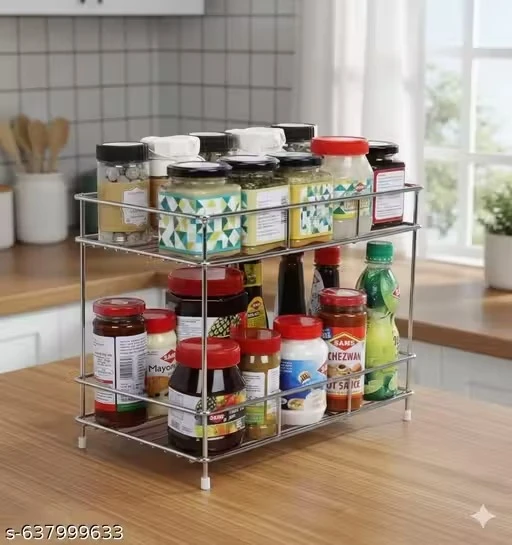 2-Shelf Kitchen Organizer Rack | Spice Jar & Condiment Holder