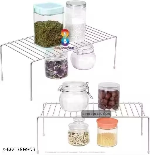 Stainless Steel Kitchen Rack Expandable Storage Shelves | Multipurpose Organizer Extend Up with Anti-Rust Nano Coating| Modern Racks Storage Organizer for Kitchen