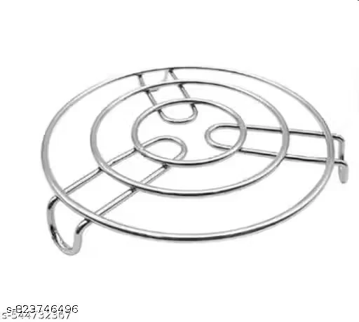 Stainless Steel Round Trivet Table Ring Steaming Stand (17cms) Stainless Steel Trivet (Pack of 1)