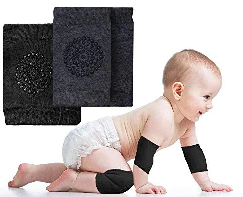 BabyPro Knee Pads Set of 2 Pairs for Toddlers, Baby Elbow & Knee Protector, Anti-Slip Silicone Dots, Knee Support for Crawling & Walking, Soft, Stretchable, Breathable Leg Warmers (Multi-Colour)