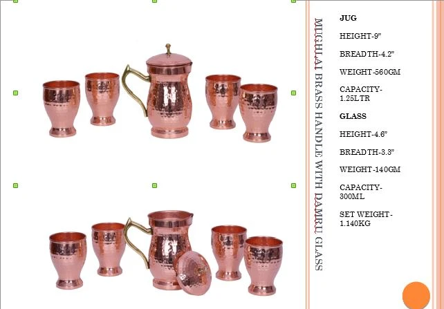 Copper Mughlai Hammered Jug