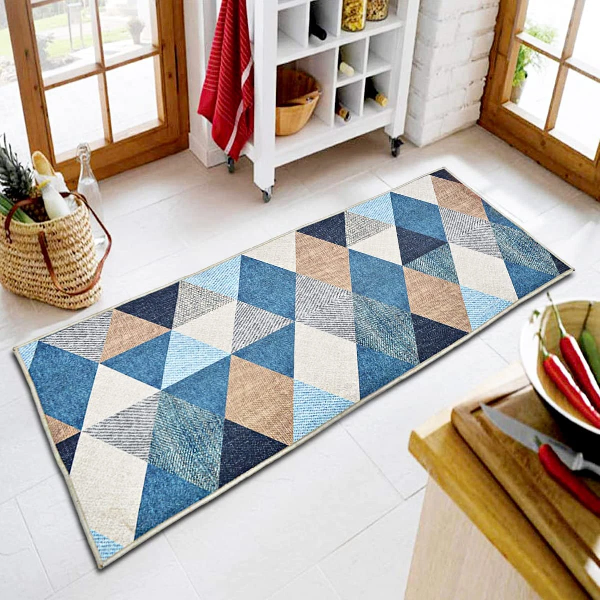 Multi Printed Carpet Rug Runner and Carpets for Bedroom/Living Area/Home with Anti Slip Backing (Crystals  100 fts)