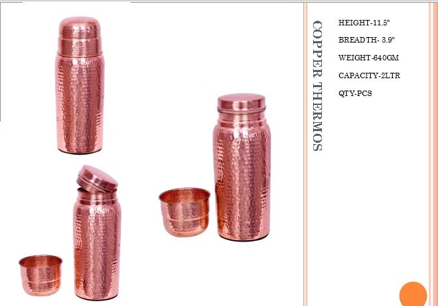 Copper Thermos Flask with Cup Set