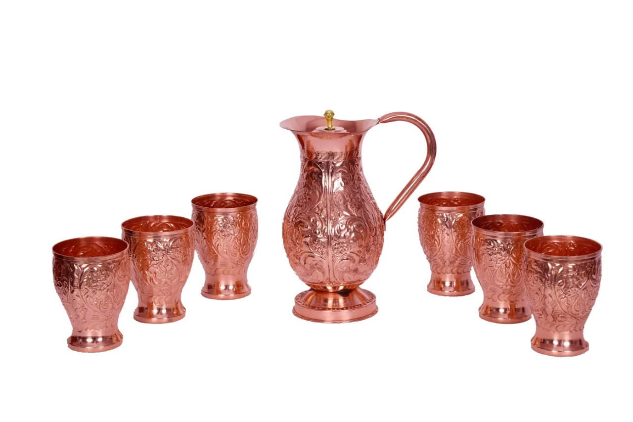 Copper Royal Jug – Premium Designer Water Pitcher with Elegant Finish for Dining & Healthy Living