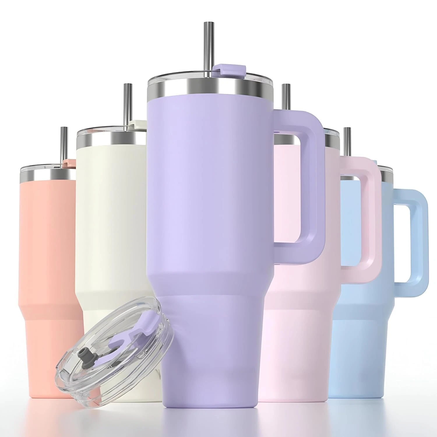 Digital Wave 1200ML Travel Tumbler Stainless Steel, Insulated with Handle, Straws Leak-Proof Hot & Cold