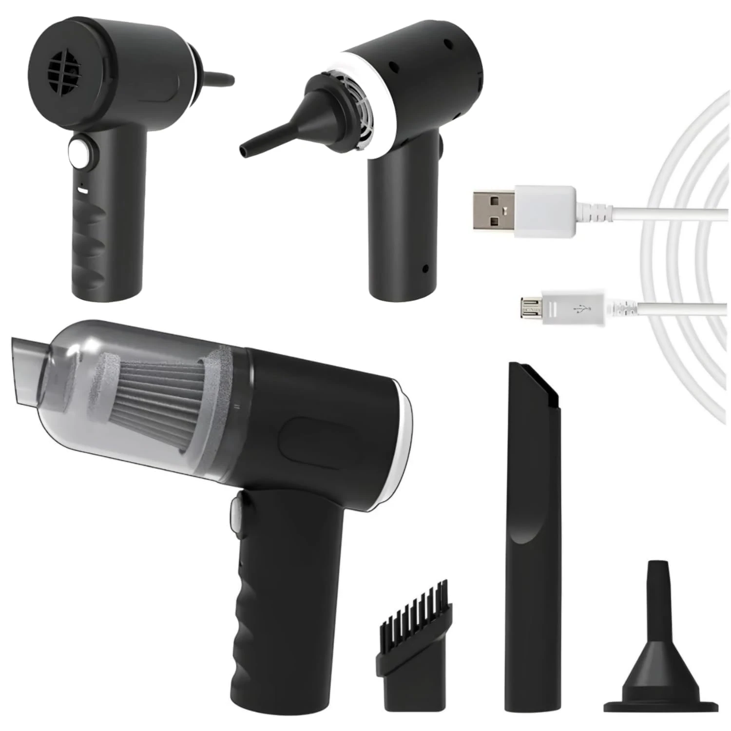 Digital Wave 3IN1 Portable Car Vacuum Cleaner with Blower | USB Rechargeable Wireless Handheld Car Vacuum Cleaner Traveling, Camping Reusable,Portable...