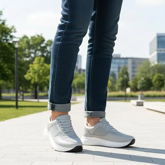 Men’s Premium Casual Sneakers with TPE Sole | Lightweight White Shoes, Walking & Office Casuals