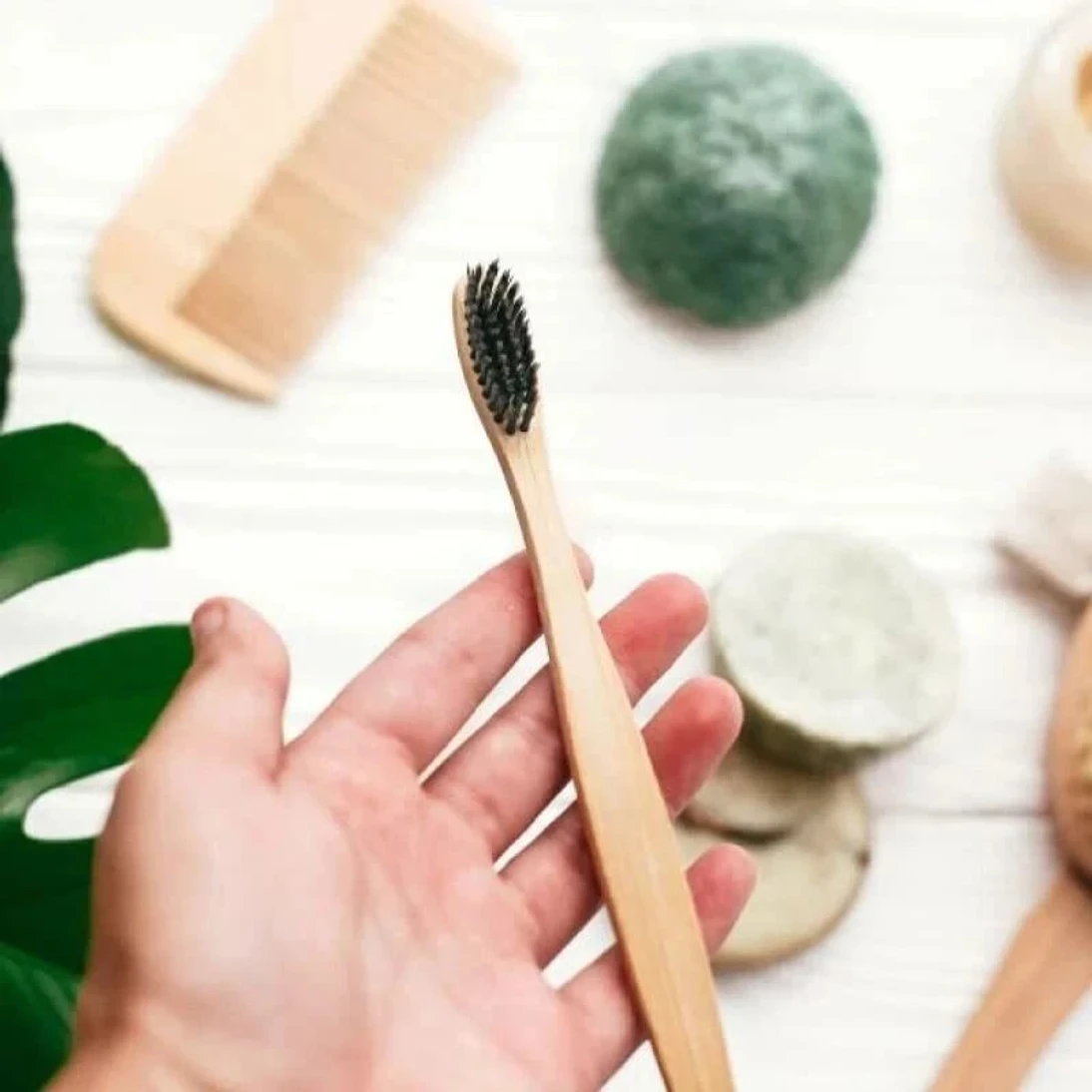 Bamboo Natural Wooden Eco-Friendly Toothbrush with Soft   medium Toothbrush