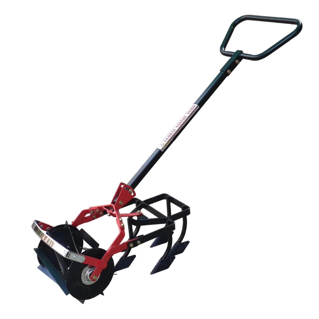 Global Nature Agro Heavy Duty Roller Weeder for Farming & Gardening | 10-Inch Carbon Steel Blade | 8-Blade Roller & 5 Tine Cultivator D-Shape Handle...