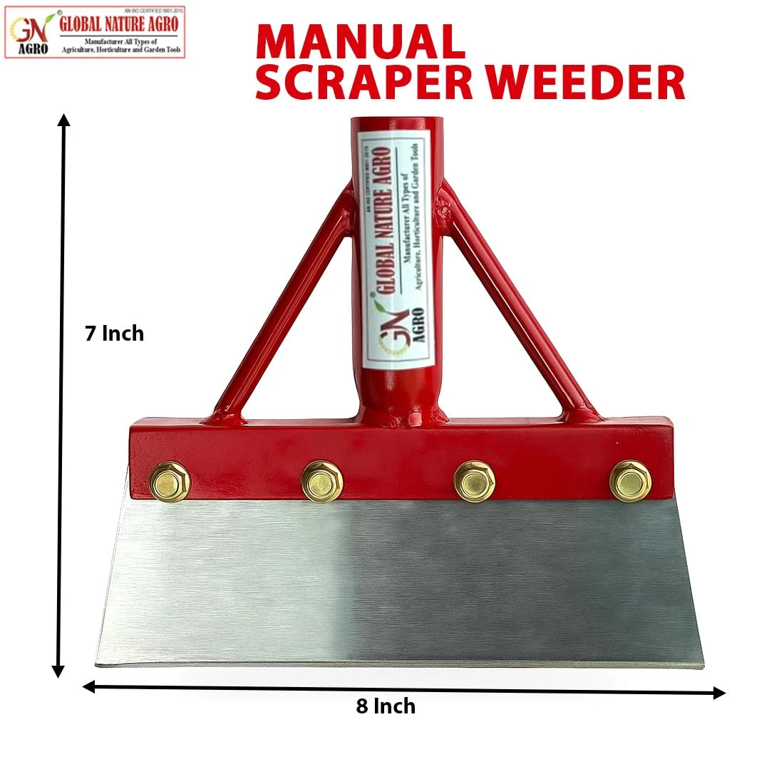 Heavy Duty Scrapper Weeder 8 Inch | Manual Weed Cutter & Road Cleaning Tool | Multipurpose Agricultural & Gardening Tool for Lawn Profiling (8-Inch, Solid)