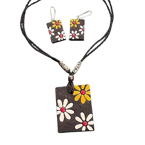 Jewellery for Women| Floral Pendent with Earrings| Ideal for Gift Marriage and Office Party