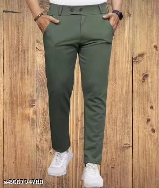 Men's Slim Fit Lycra Formal Trousers