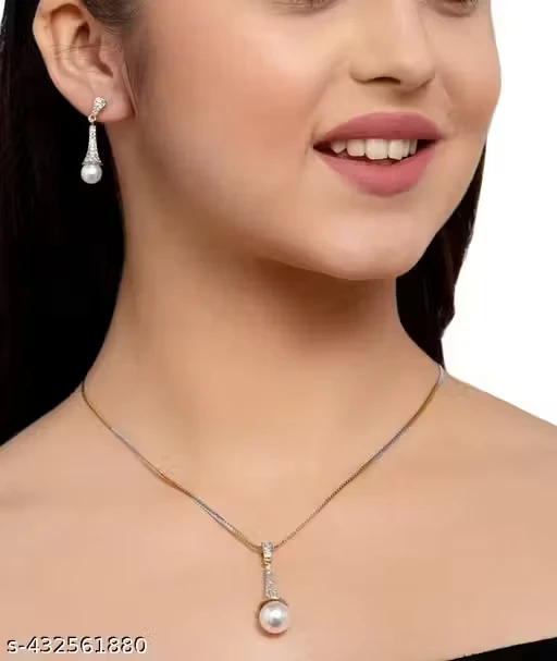 AD Stone-Studded Gold-Plated Jewellery Set