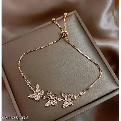 Butter-fly Bracelet for Women Casual Wedding Party Hand Chain Wrist Adjustable Link Chain Jewelry Gift