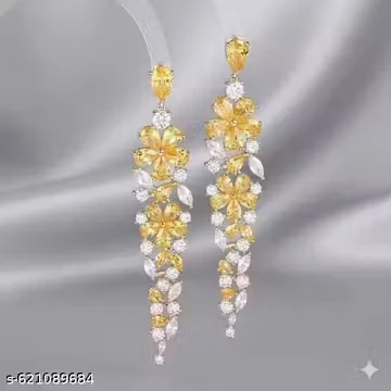 Sparkling Elegance Luxurious Emerald American Long Earrings