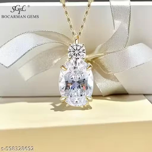 New Daily Wear Exquisite Gold Plated Necklace Zircon Ice Flower Cut for Girls