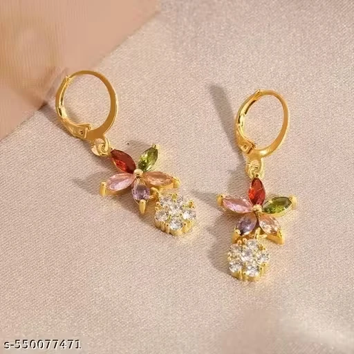 ✨ Multi-Color CZ Stone Earrings for Women & Girls ✨