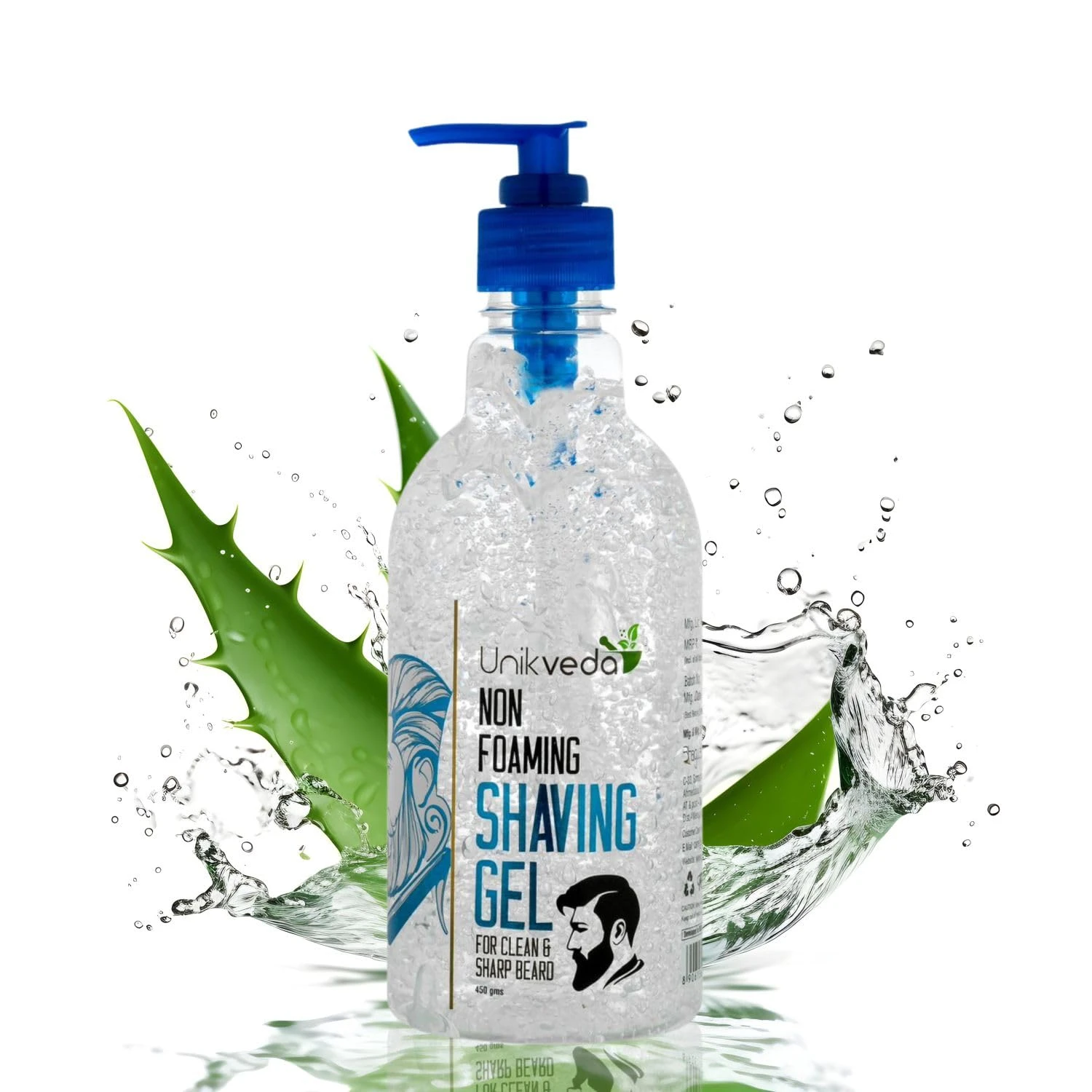 Hydrating n Nourishing Non Foaming Shaving Gel for Men With Aloe Vera n Glycerin, Transparent Shave Gel For Maximum Visibility n Smooth Beard Shaving, Vegan n Paraben Free, 450 Gm
