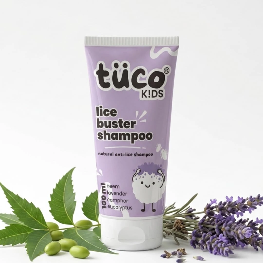 Kids Natural Lice Buster Shampoo | Infused with Camphor, Neem, Tea Tree Oil | Perfect for Lice & Itchy Scalp | Ages 2-5, 4-10, 10-15, 5-10 Years | Paraben & SLS Free |100ml