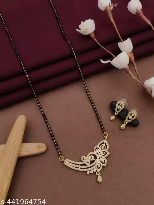 ✨ Traditional American Diamond Mangalsutra Set for Women ✨