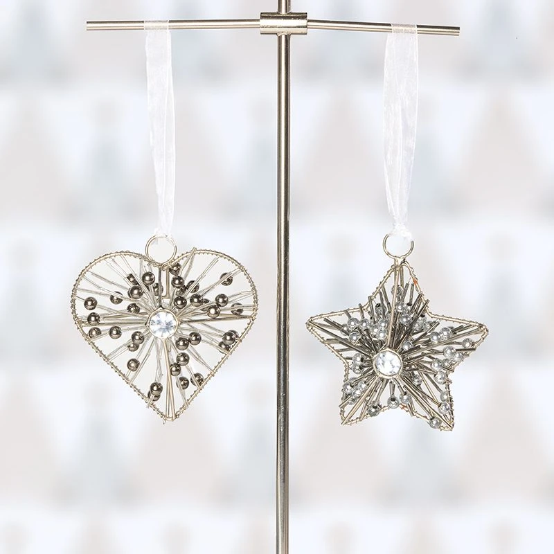 Silver Metal Hearts & Stars