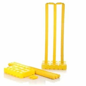 Big Cricket Stumps Kit for Boys & Girls, Includes 3 Stumps with Stand Base, 2 Bails for Indoor & Outdoor Activity