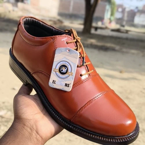 Brown Leather Oxford Police Shoes