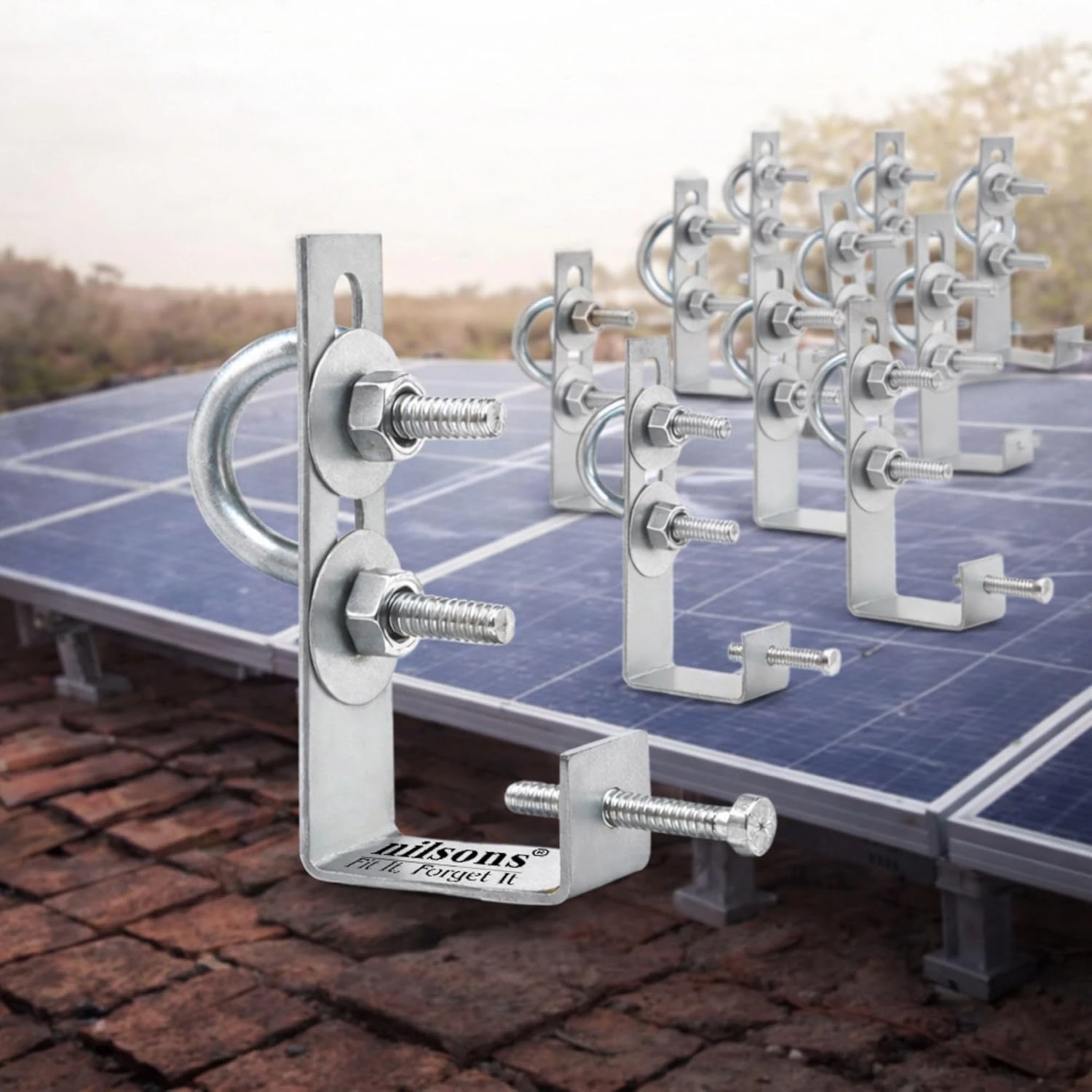 Solar Panel Mounting Clamp 10 Pcs | L-Type Galvanized Iron Solar Clamp Bracket | Solar Panel Mounting Structure